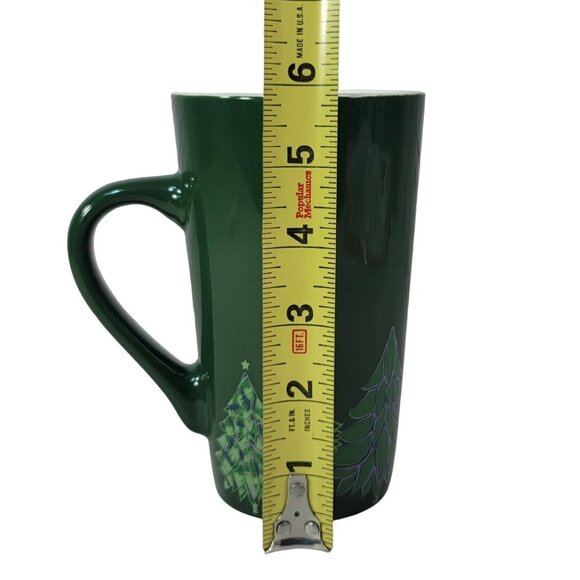 Starbucks Christmas Mug Green 16fl Oz Mermaid Logo Round Trees Holiday 2020 Tall - Picture 10 of 10